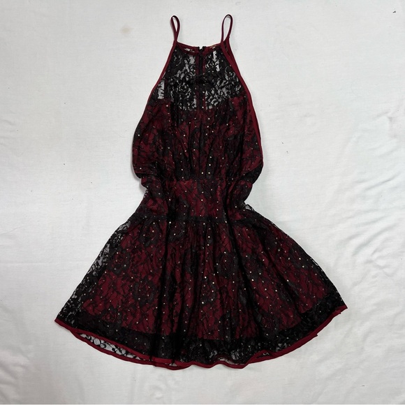 Free People Dresses & Skirts - Free People Wish Upon A Star Red and Black Dress